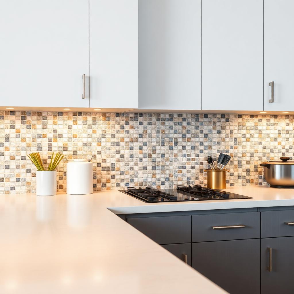 Backsplashes, showers, and feature walls done at eye level